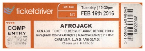 Biglietto concerto afrojack - biglietto,